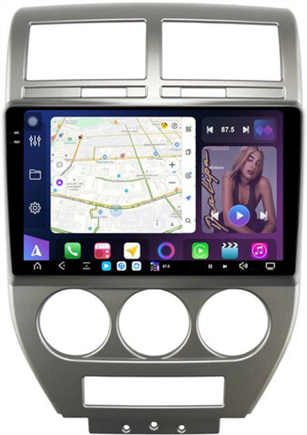 Магнитола для Jeep Compass 2006-2010 - FarCar XXL10-9615 монитор 10.36" 2K QLED на Android 14, TS20, 8+256Гб, CarPlay, 4G SIM-слот