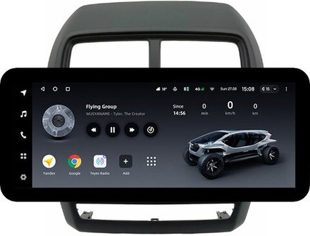 Магнитола для Mitsubishi ASX 2017+ (рамка 9) - Teyes LUX ONE ROUND монитор 12.3" 2K QLED на Android 10, CarPlay, 4G SIM-слот