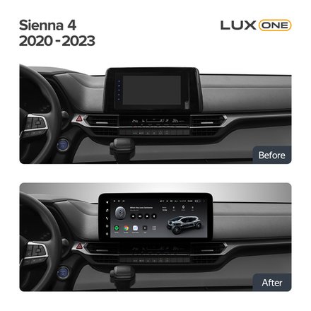 Магнитола для Toyota Sienna XL40 2020-2024+ - Teyes LUX ONE 360 монитор 12.3" 2K QLED на Android 10, CarPlay, 4G SIM-слот, 6/128 ГБ, 4 камеры в комплекте