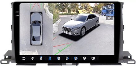 Магнитола для Toyota Highlander 3 XU50 2013-2020 - FarCar BX467M-360 монитор 10.36" 2K QLED на Android 13, 6Гб+128Гб, CarPlay, 4G SIM-слот, 4 камеры в комплекте