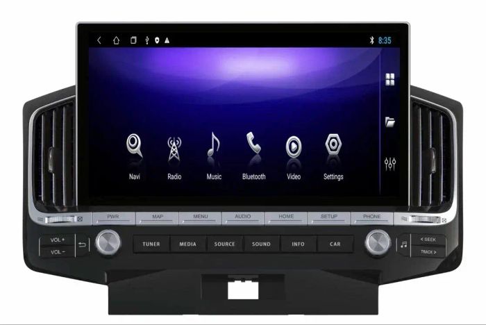 Магнитола для Toyota Land Cruiser 200 2007-2015 (экран климата внизу) - Kuberg KP-T1301 монитор 13.3" на Android 10, 6/128Гб, CarPlay, 4G SIM-слот