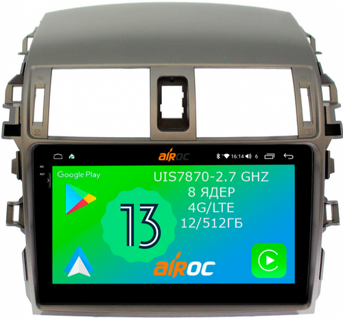 Магнитола для Toyota Corolla 2006-2013 - Airoc 2K AU-1104 Android 13, TS20, 12/512Гб, SIM-слот