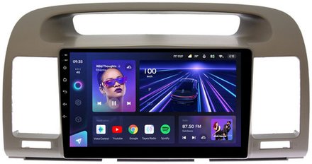 Магнитола для Toyota Camry 30 2001-2006 (рамка оливковая) - Teyes CC3 монитор 9" QLED на Android 10, ТОП процессор, 4Гб+32Гб, CarPlay, 4G SIM-слот