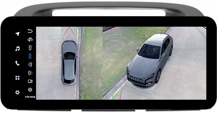 Магнитола для Toyota Camry 30 2001-2006 (рамка графитовая) - Teyes LUX ONE 360 монитор 12.3" 2K QLED на Android 10, Быстрая, CarPlay, 4G SIM-слот, 4 камеры в комплекте
