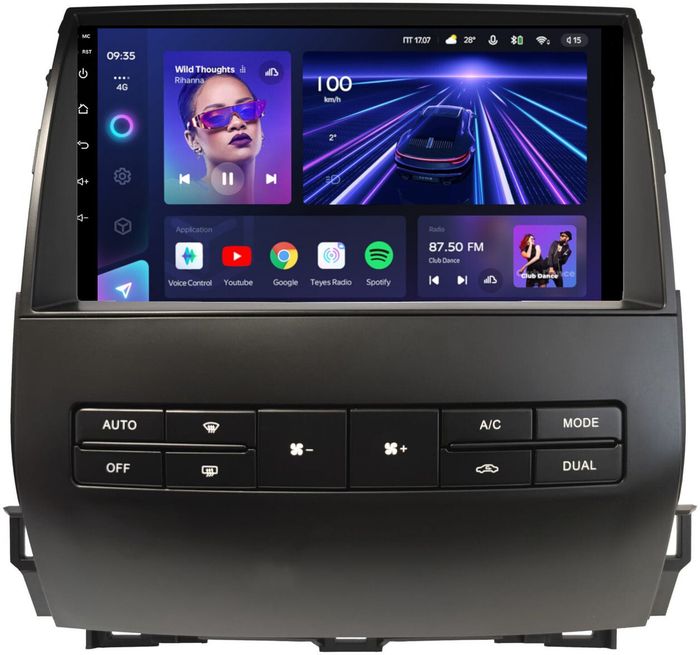 Магнитола для Toyota Land Cruiser Prado 120 (правый руль, климат на ШГУ) - Teyes CC3 на Android 10, QLED, ТОП процессор, 4Гб+32Гб, CarPlay, 4G SIM-слот