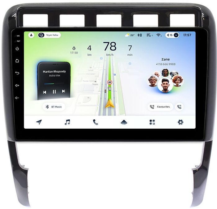 Магнитола для Porsche Cayenne 1 2002-2010 - Teyes CC4L монитор 9" IPS на Android 14, Быстрая, Snapdragon 662, CarPlay, 4G SIM-слот