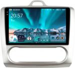 Магнитола для Ford Focus 2 2004-2011 (климат, рамка серебро) - Teyes CC4 монитор 9.2" 2K QLED на Android 14, Быстрейшая, Snapdragon 680, DSP, CarPlay, 4G SIM-слот