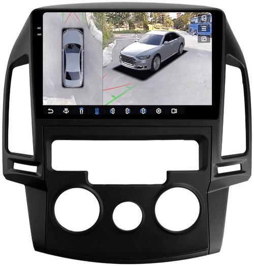 Магнитола для Hyundai i30 1 2007-2012 (кондиционер) - FarCar BX024M-360 монитор 9.5" 2K QLED на Android 13, 6Гб+128Гб, CarPlay, 4G SIM-слот, 4 камеры в комплекте