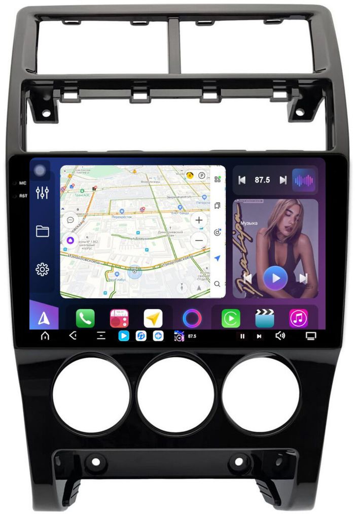 Магнитола для Lada Priora 2013-2018 - FarCar GX3018M монитор 9.5" 2K QLED на Android 14, TS20, 6+128Гб, CarPlay, 4G SIM-слот