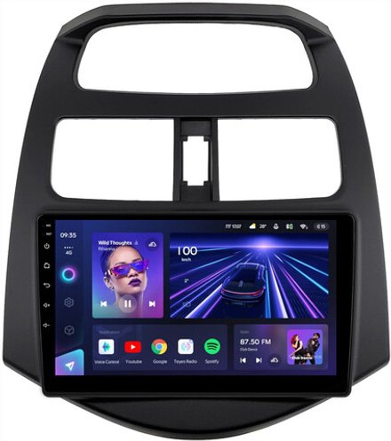 Магнитола для Chevrolet Spark M300 2009-2022, Ravon R2 (рамка матовая) - Teyes CC3L монитор 9" IPS на Android 10, 8-ядер, CarPlay, 4G SIM-слот