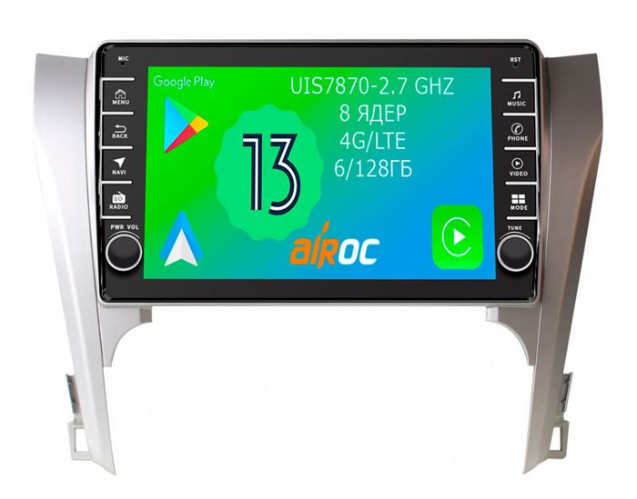 Магнитола для Toyota Camry 2011-2014 - Airoc AB-1118 (кнопки и крутилки), Android 13, Быстрая, SIM-слот, CarPlay