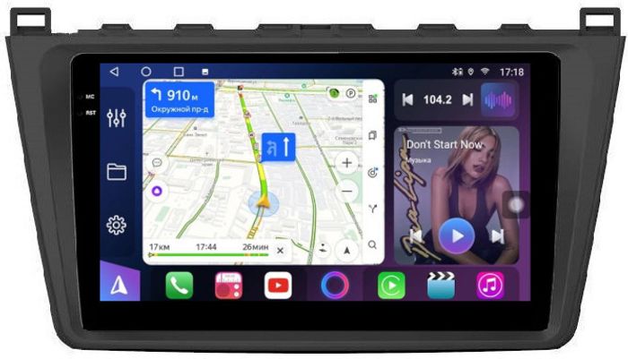 Магнитола для Mazda 6 GH 2007-2012 - FarCar BM012M монитор 9.5" QLED на Android 14, TS10, 4+32Гб, CarPlay, 4G SIM-слот