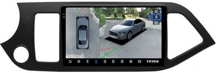 Магнитола для KIA Picanto 2 2011-2017 - Teyes CC3-2K-360 на Android 10, 2K QLED, 6Гб+128Гб, CarPlay, 4G SIM-слот, 4 камеры в комплекте