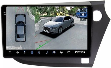 Магнитола для Honda Insight 2 2009-2014 (правый руль) - Teyes CC3-2K-360 на Android 10, 2K QLED, 6Гб+128Гб, CarPlay, 4G SIM-слот, 4 камеры в комплекте