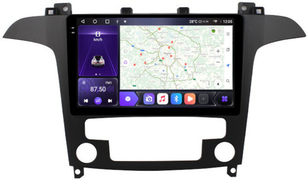 Магнитола для Ford Galaxy / S-Max 2006-2015 (климат) - Kuberg OL-9210-2 QLed+2K, Android 12, TS10,  CarPlay, 4G SIM-слот