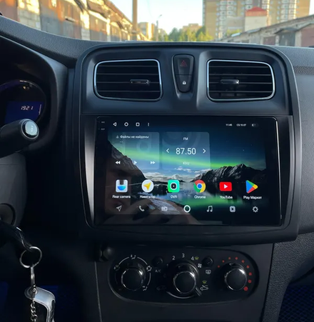 Магнитола для Renault Logan 2, Sandero 2 2014+ - FarCar BM3051M монитор 10.36" QLED на Android 14, TS10, 4+32Гб, CarPlay, 4G SIM-слот