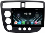 Магнитола для Honda Civic 7 2001-2005 левый руль - FarCar DX9-9662L монитор 9.5" IPS на Android 13, 4+64Гб, CarPlay