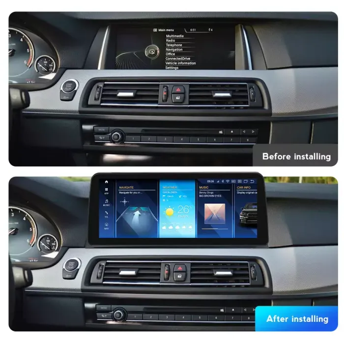 Магнитола для BMW 5 (F10) 2010-2012 CIC - Kuberg MKD монитор 12.3" в стиле BMW на Android 11, Быстрая, CarPlay, 4G SIM-слот