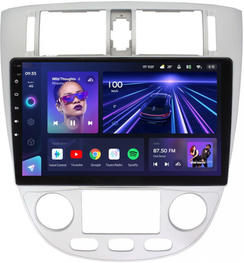 Магнитола для Chevrolet Lacetti седан/универсал, Daewoo Gentra (климат, рамка серебро) - Teyes CC3 Android 10, ТОП процессор, 4/32 Гб, CarPlay, SIM-слот