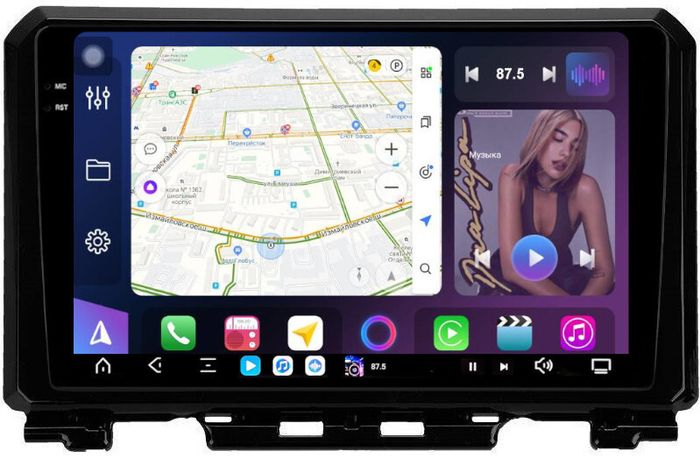 Магнитола для Suzuki Jimny 4 2019+ - FarCar XXL3071M монитор 9.5" 2K QLED на Android 14, TS20, 8+256Гб, CarPlay, 4G SIM-слот