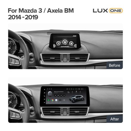Магнитола для Mazda 3 BM, Axela 2013-2019 - Teyes LUX ONE монитор 12.3" 2K QLED на Android 10, CarPlay, 4G SIM-слот, 6/128ГБ