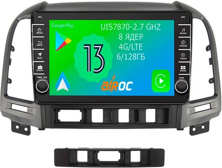 Магнитола для Hyundai Santa Fe 2006-2012 - Airoc AB-2008 (кнопки и крутилки), Android 13, TS20, 6/128Гб, SIM-слот, CarPlay