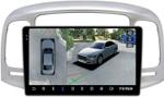 Магнитола для Hyundai Verna 2006-2010 (рамка серебро) - Teyes CC3-2K-360 на Android 10, Быстрая, 2K QLED, CarPlay, 4G SIM-слот, 4 камеры в комплекте