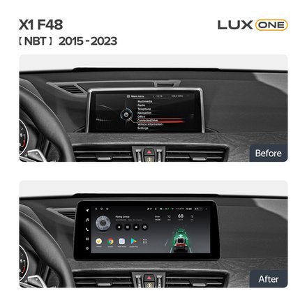 Магнитола для BMW X1 (F48) 2015-2017 NBT - Teyes LUX ONE монитор 12.3" на Android 10, CarPlay, 4G SIM-слот, 6/128ГБ