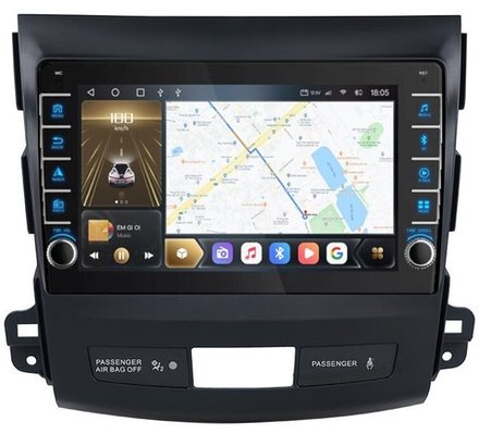 Магнитола для Mitsubishi Outlander XL, Peugeot 4007, Citroen C-Crosser - Kuberg OL-9636 (кнопки и крутилки), Android 12, TS10, CarPlay, 4G SIM-слот