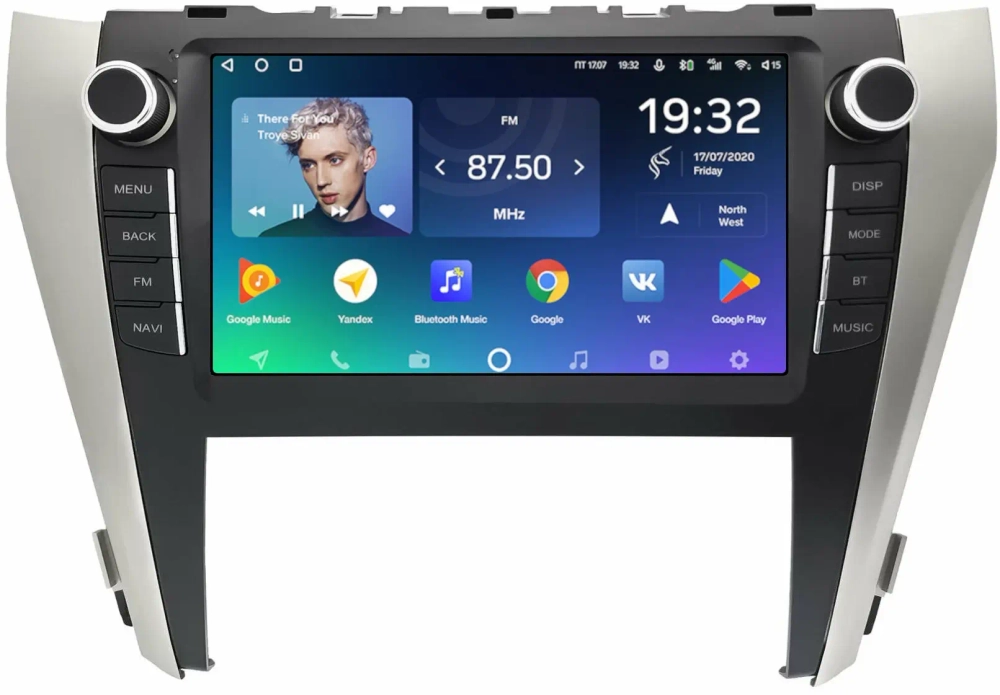 Магнитола для Toyota Camry 55 2014-2018 (рамка с крутилками и кнопками) - Teyes CC2 PLUS на Android 10, ТОП процессор, 4Гб+64Гб, 4G SIM-слот