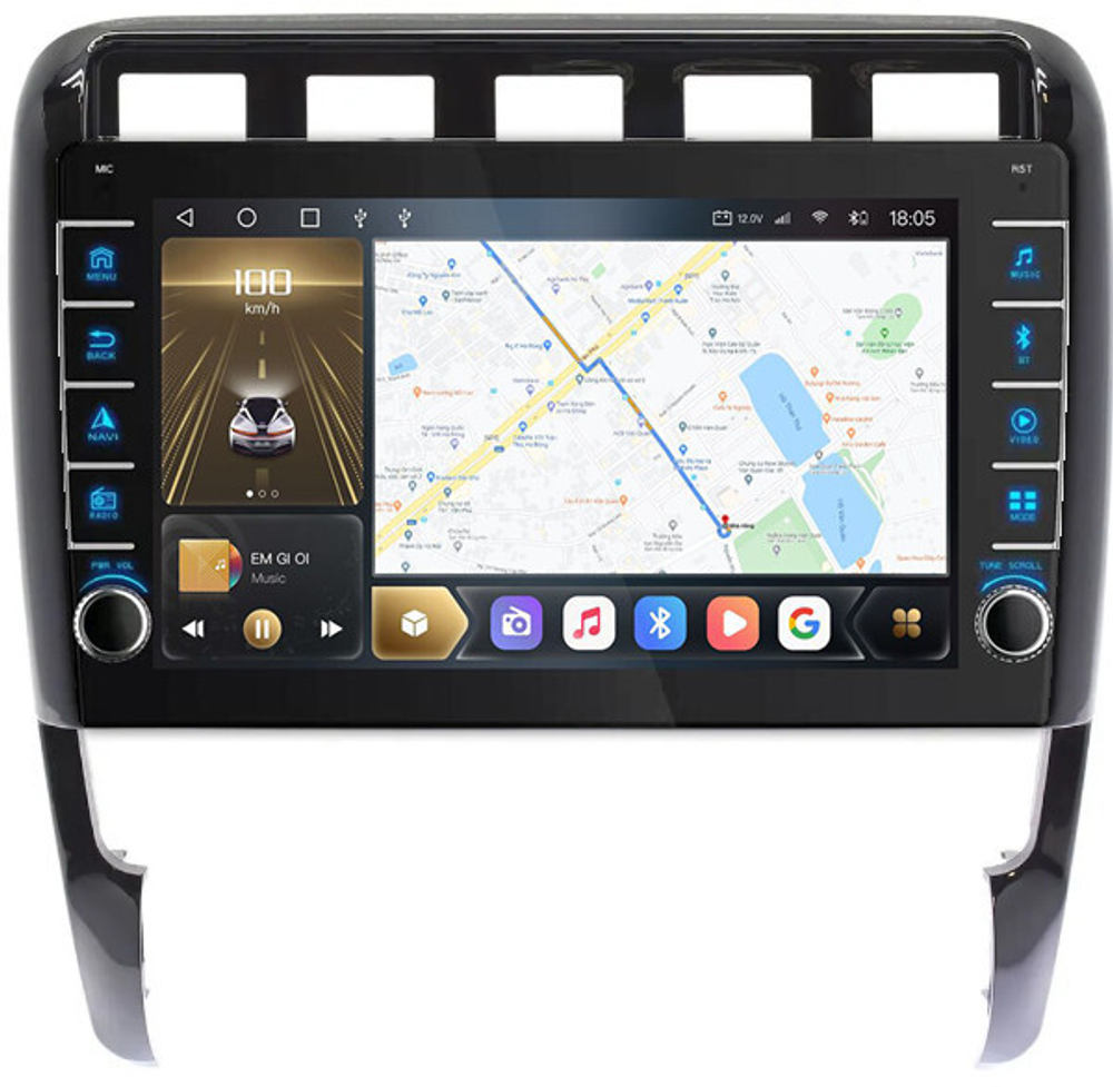 Магнитола для Porsche Cayenne 2002-2010 - Kuberg SF-9146FW (кнопки и крутилки), Android 12, TS10,  CarPlay, 4G SIM-слот