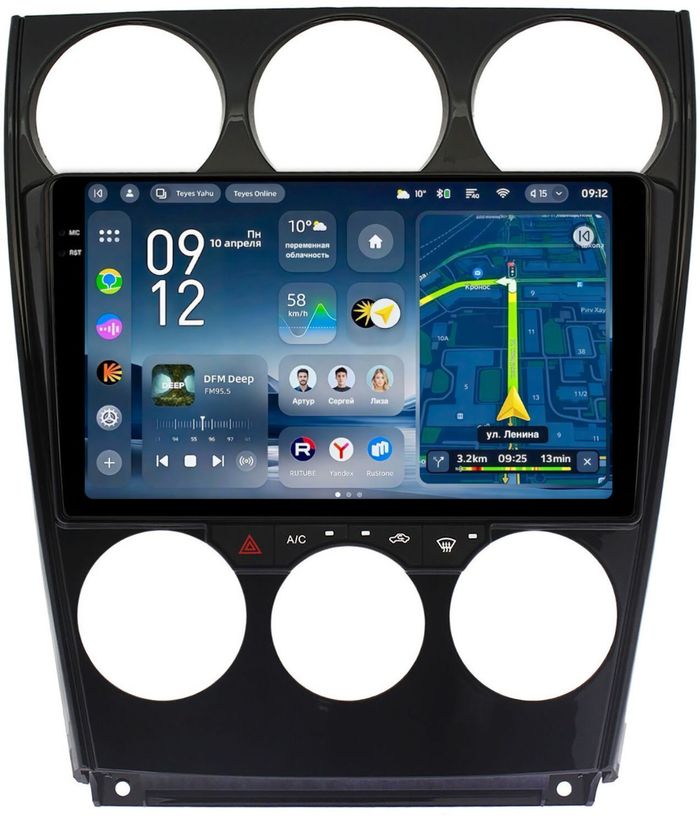 Магнитола для Mazda 6 GG 2002-2007 - Teyes CC4-PRO монитор 9.5" 2K QLED на Android 13, Snapdragon 778G, ИИ, CarPlay, DSP, 4G SIM-слот