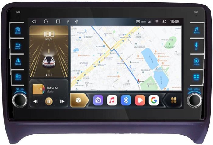 Магнитола для AUDI TT 2006-2014 (8J) - Kuberg OL-9101 (кнопки и крутилки), Android 12, TS10,  CarPlay, 4G SIM-слот