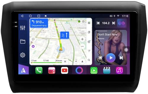 Магнитола для Suzuki Swift 5 2016-2023 (рамка матовая) - FarCar BM179-2M монитор 9.5" QLED на Android 14, TS10, 4+32Гб, CarPlay, 4G SIM-слот