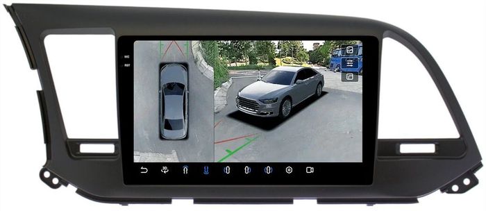 Магнитола для Hyundai Elantra 6 2016-2018 (без штатной КЗВ, рамка тип 2) - FarCar BX9-360-7065F2A монитор 9.5" 2K QLED на Android 13, 6Гб+128Гб, CarPlay, 4G SIM-слот, 4 камеры в комплекте