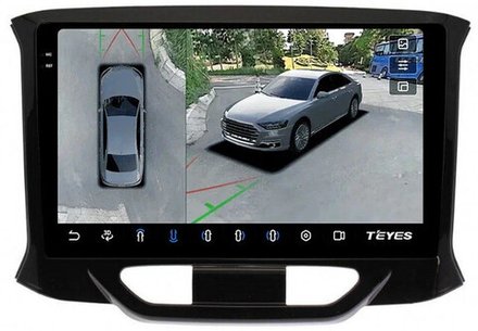 Магнитола для Lada Xray 2015-2022, Xray Cross - Teyes CC3-2K-360 на Android 10, 2K QLED, 6Гб+128Гб, CarPlay, 4G SIM-слот, 4 камеры в комплекте