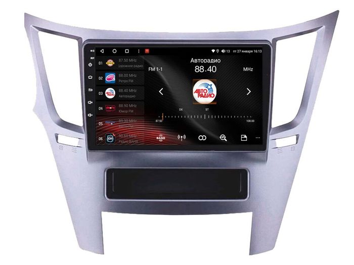 Магнитола для Subaru Legacy 5, Outback 4 2009-2014 (левый руль, рамка серебро) - Vaycar VA71-0061 на Android 13, 4G SIM-слот