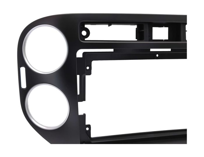 Комплект рамки с разъёмами 9"+can VW Tiguan 2011-2016 (квадратная аварийка) черный глянец