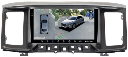 Магнитола для Nissan Pathfinder R52 2014-2017 (поддержка Bose, рамка тип 2) - Teyes CC3-2K-360 монитор 9.5" 2K QLED на Android 10, 6Гб+128Гб, CarPlay, 4G SIM-слот, 4 камеры в комплекте