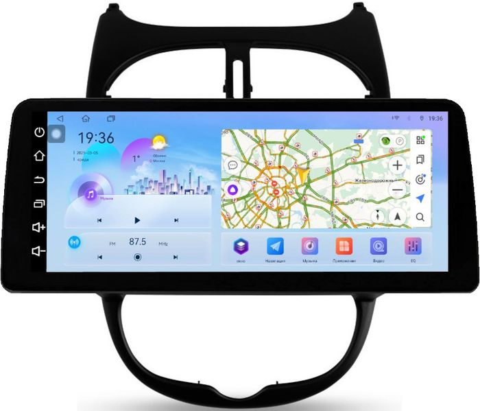 Магнитола для Peugeot 206 1998-2012 - FarCar монитор 12.3" 2K QLED на Android 14, Быстрая, CarPlay, 4G SIM-слот
