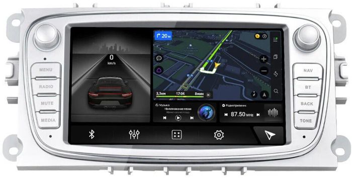 Магнитола для Ford (овал, серебро) - Canbox H-Line Android 10, ТОП процессор, Carplay, 4G SIM-слот