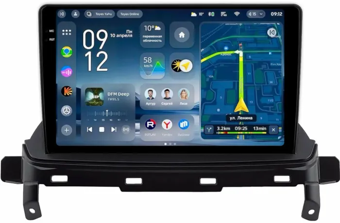 Магнитола для Mitsubishi Eclipse Cross (взамен ШГУ-планшета) - Teyes CC4-PRO монитор 9.5" 2K QLED на Android 13, Быстрейшая, Snapdragon 778G, ИИ, CarPlay, DSP, 4G SIM-слот