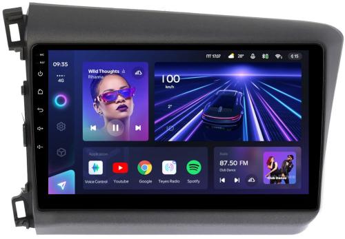 Магнитола для Honda Civic 9 седан 2012-2013 левый руль - Teyes CC3L монитор 9" IPS на Android 10, 8-ядер, CarPlay, 4G SIM-слот