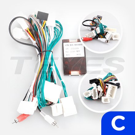 Комплект рамки с разъёмами 10.1"+can Toyota Lexus LX470, Land Cruiser 100 2002-2007 с климатом на цветном экране