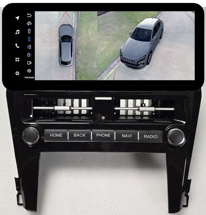 Магнитола для Toyota Camry 55 2014-2018 (рамка LUX) - Teyes LUX ONE 360 монитор 12.3" 2K QLED на Android 10, 6/128Гб, CarPlay, 4G SIM-слот, 4 камеры в комплекте
