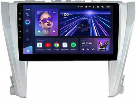 Магнитола для Toyota Camry 55 2014-2018 (рамка серебро) - Teyes CC3L на Android 10, 8-ядер, CarPlay, 4G SIM-слот