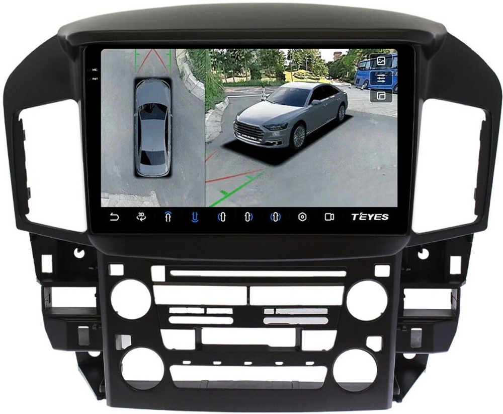 Магнитола для Lexus RX300 U10, Toyota Harrier 1 1997-2003 (взамен монохрома) - Teyes CC3-2K-360 на Android 10, 2K QLED, 6Гб+128Гб, CarPlay, 4G SIM-слот, 4 камеры в комплекте