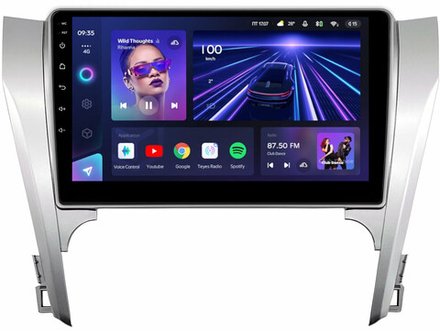 Магнитола для Toyota Camry 50 2011-2014 (рамка серебро 10) - Teyes CC3L на Android 10, 8-ядер, CarPlay, 4G SIM-слот