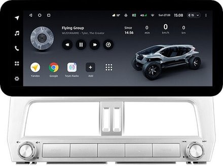 Магнитола для Toyota Land Cruiser Prado 150 2017-2019 (поддержка 360) - Teyes LUX ONE ROUND монитор 12.3" 2K QLED на Android 10, ТОП процессор, CarPlay, 4G SIM-слот