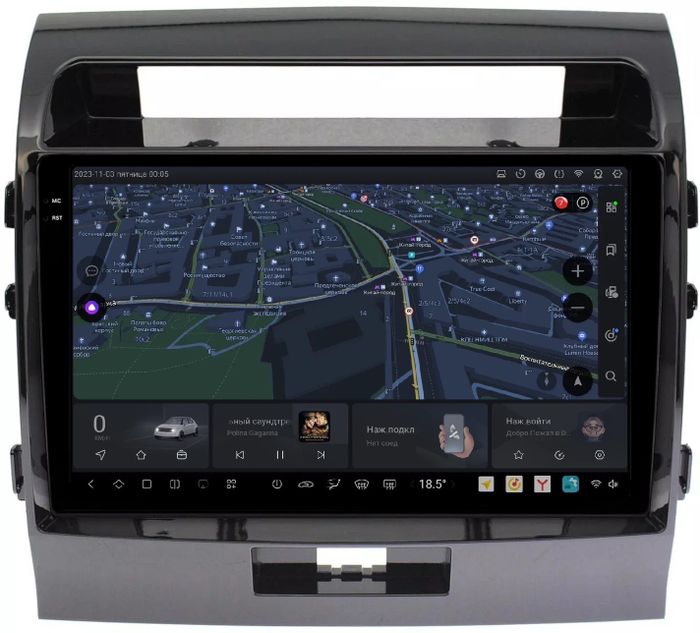 Магнитола для Toyota Land Cruiser 200 2007-2015 (экран климата внизу) - Kuberg OL-1620-1 QLed+2K, Android 13, UIS7870 (DUDU7), CarPlay, SIM-слот